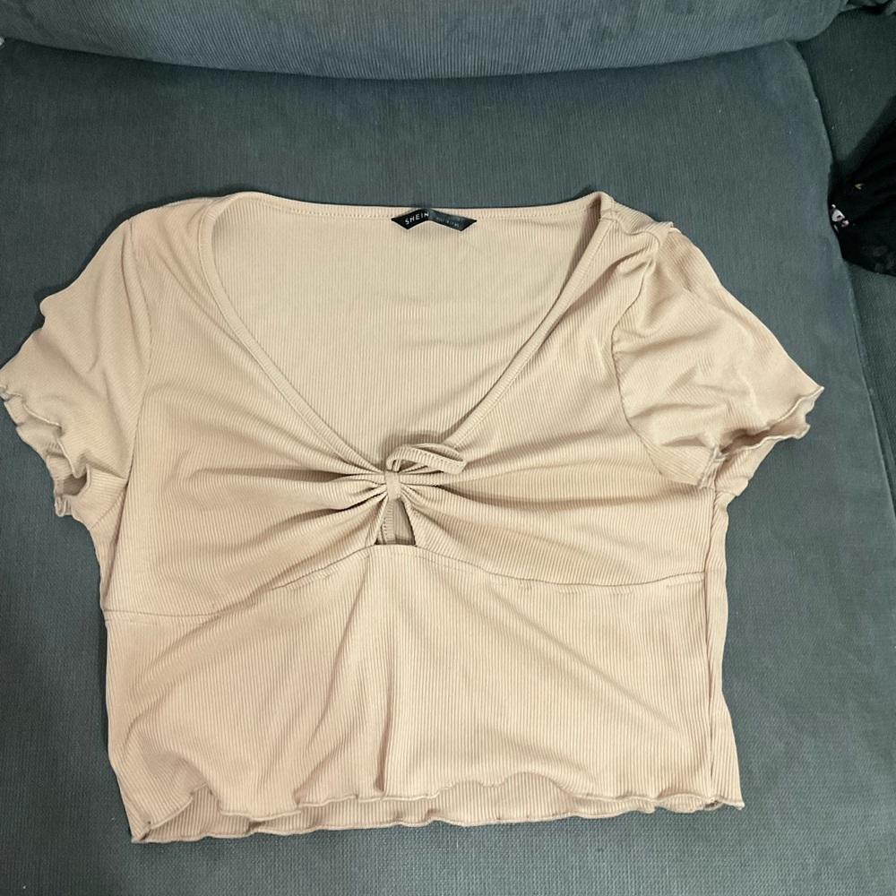 shein tannish brown crop top, in good condition, size xl